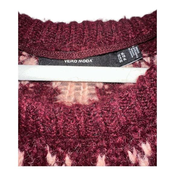 Vero Moda Womens Purple Filipa Fair Isle Sweater, XL - Picture 5 of 7